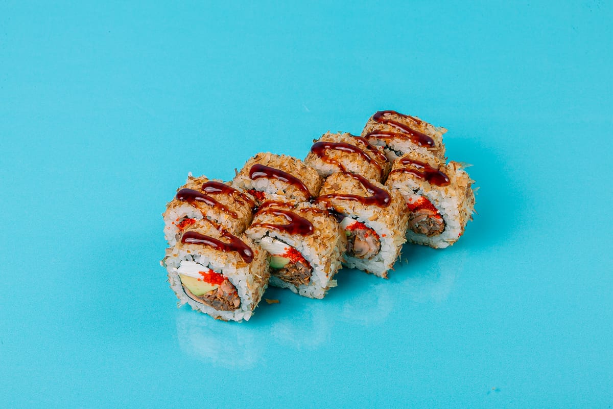 Бонито с жареным лососем